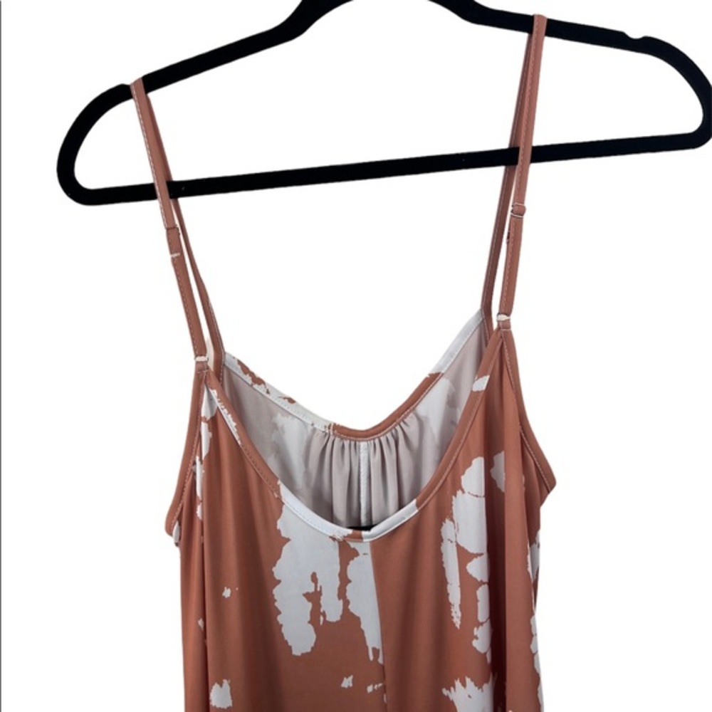 NWOT Pink & White Tie-Dye Pocket Sleeveless Wide-Leg Jumpsuit - Women - Picture 2 of 9